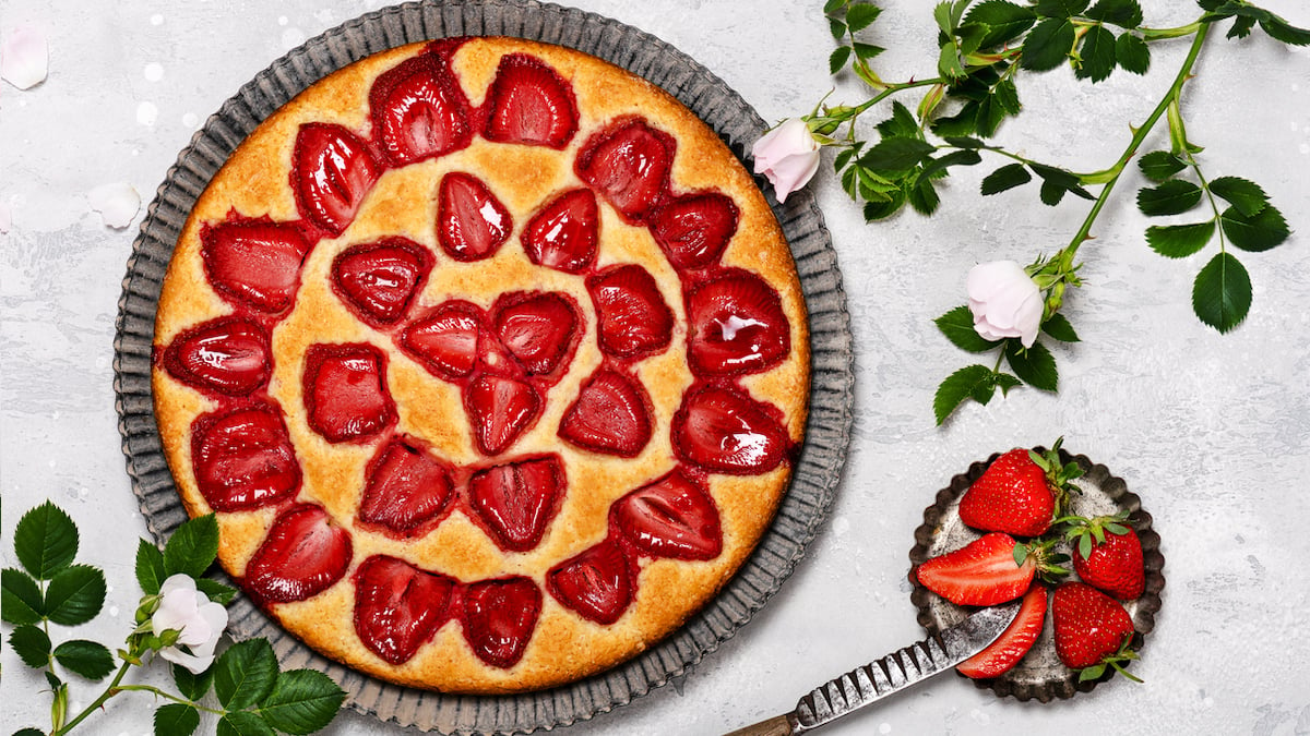 Gâteau moelleux aux fraises