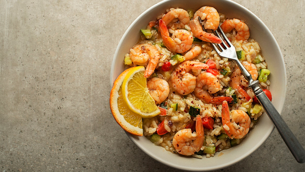 Riz aux crevettes et aux légumes