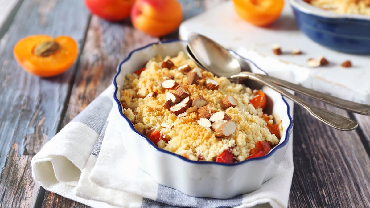 Crumble facile et rapide aux abricots