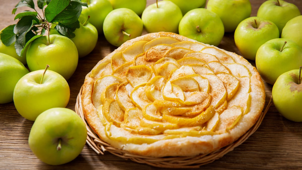 Tarte aux pommes confites