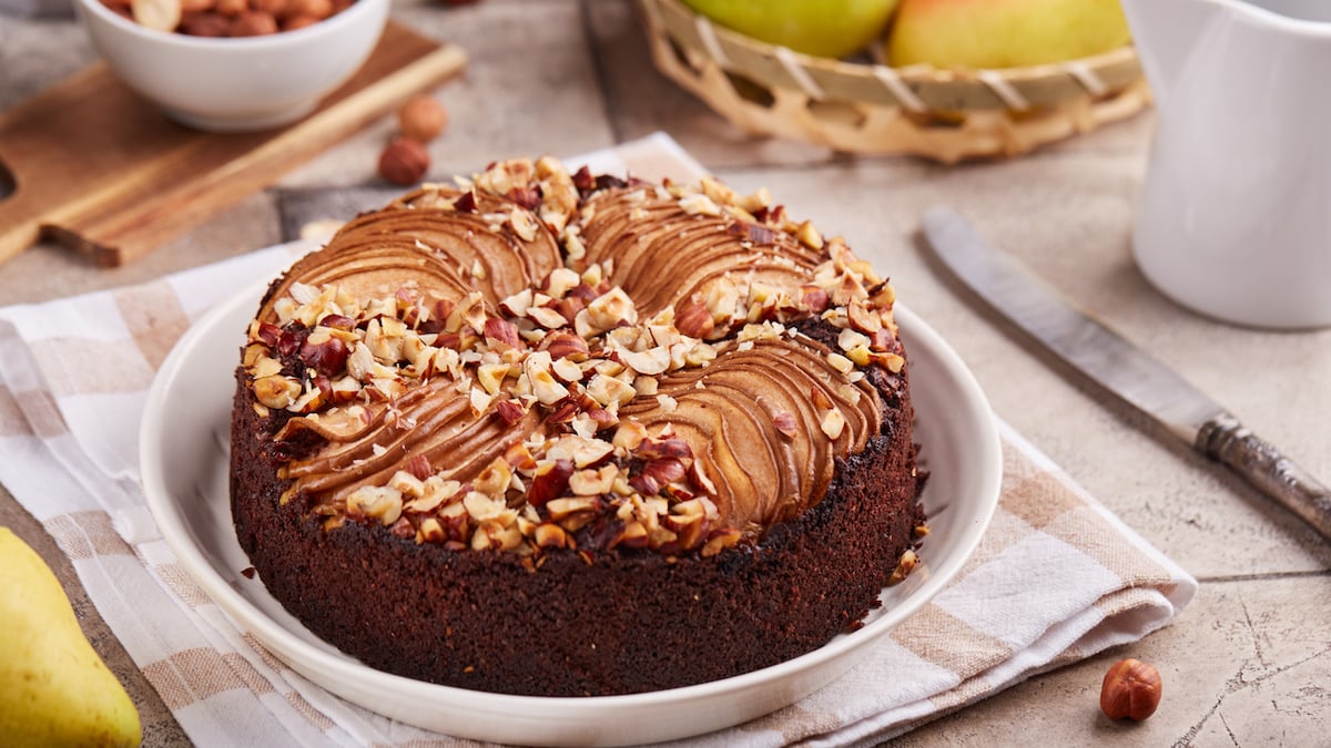 Gâteau aux poires et noisettes