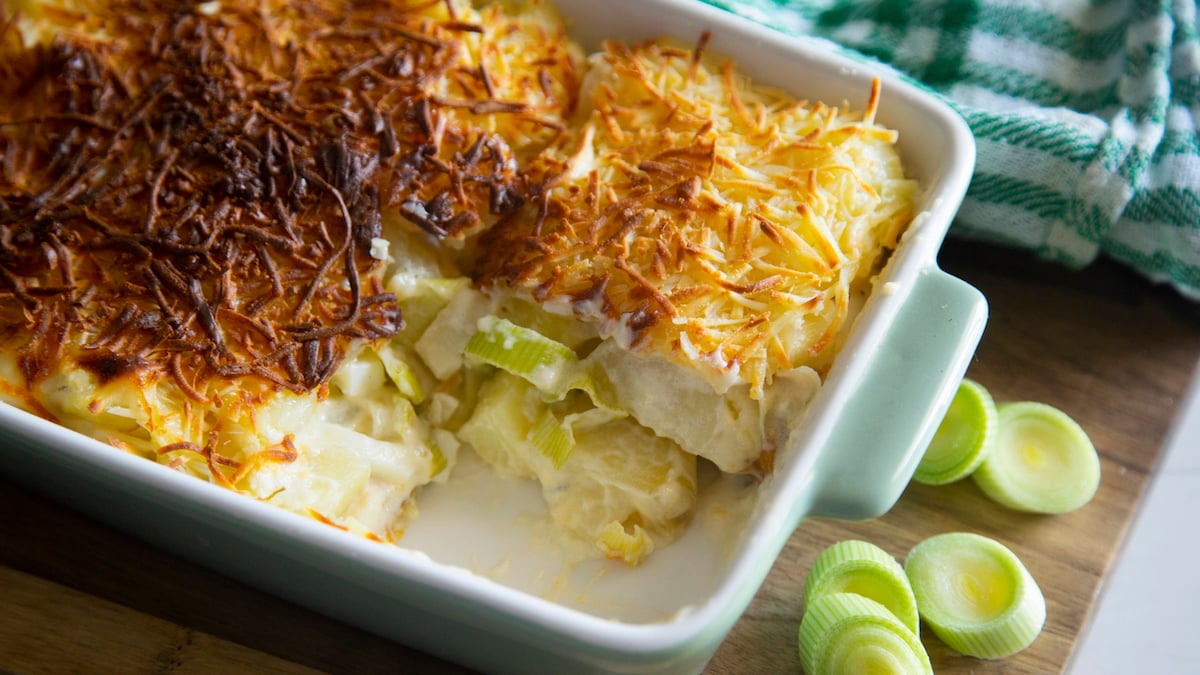 Gratin à la fondue de poireaux