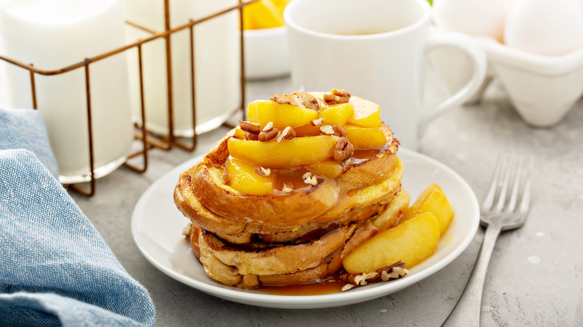 Brioche perdue à la mangue caramélisée