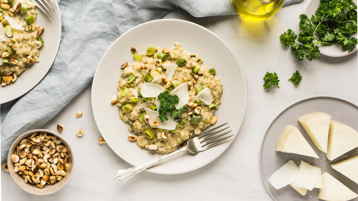 Risotto aux poireaux et au chorizo