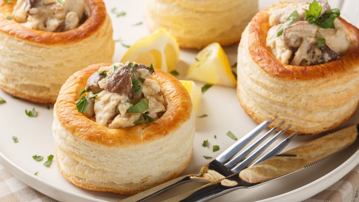 Vol-au-vent aux champignons pas cher