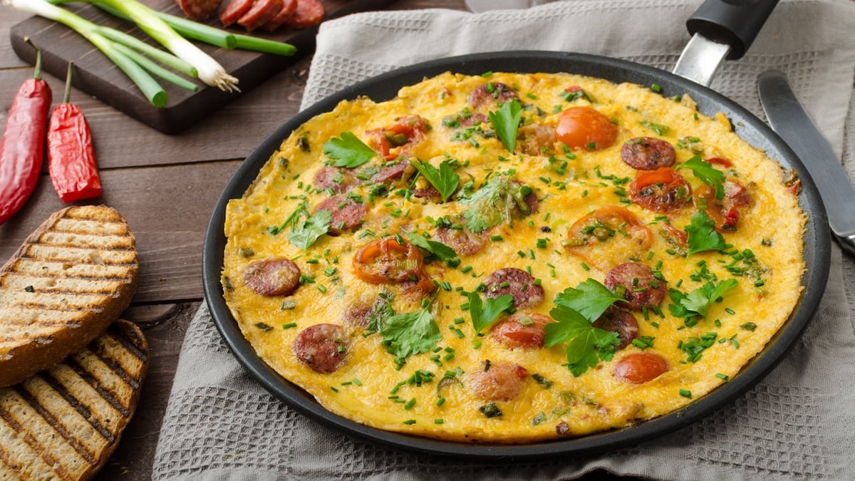 Omelette aux pommes de terre et chorizo