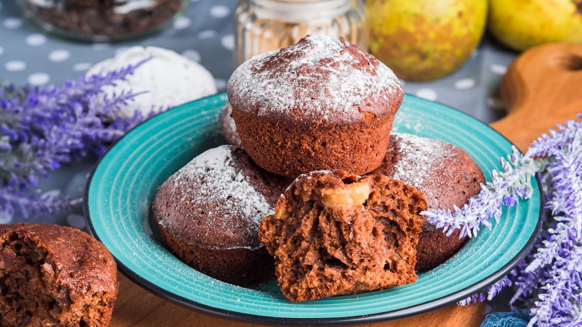 Muffins aux poires et chocolat