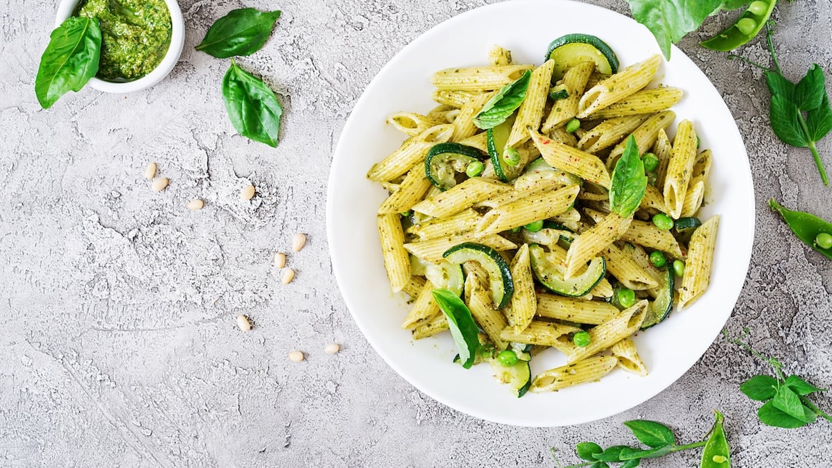 Pâtes au pesto de courgettes
