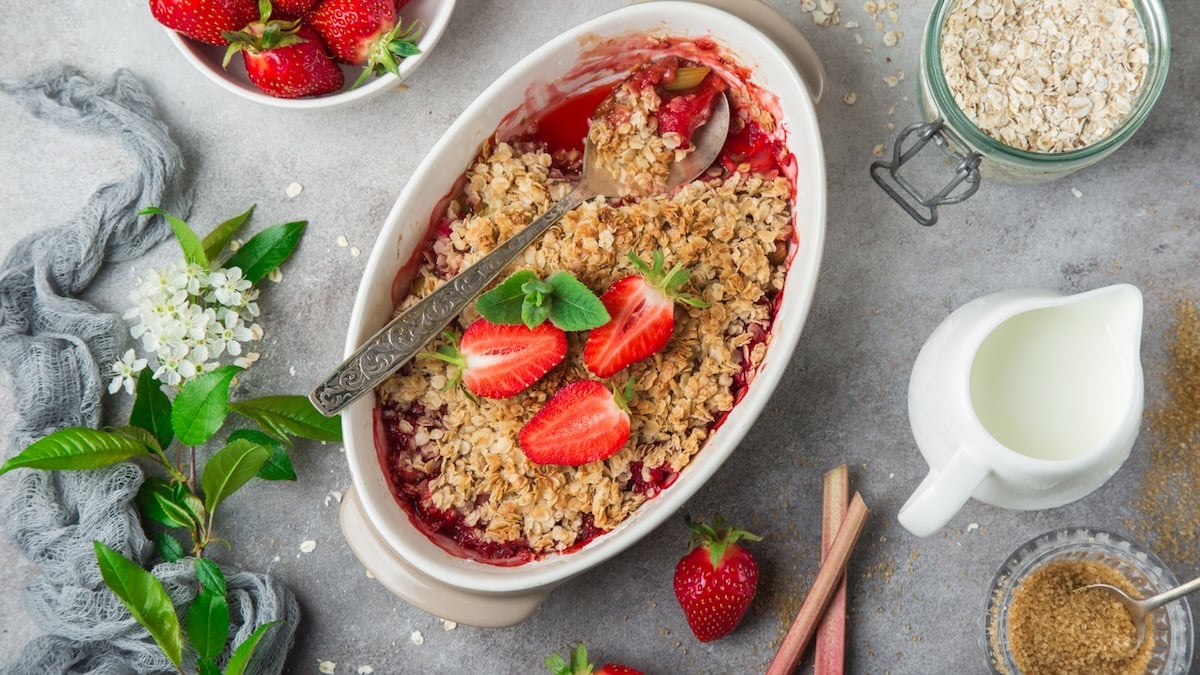 Crumble fraises rhubarbe