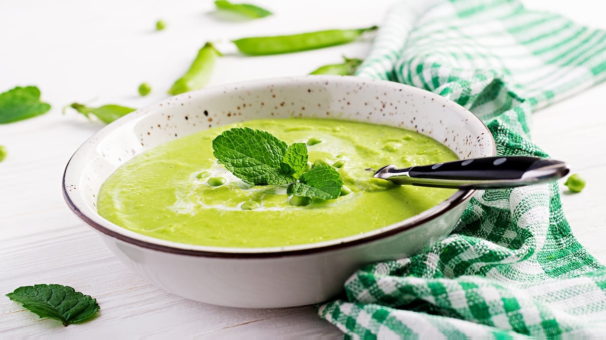 Velouté de petits pois au citron et au basilic - Recette
