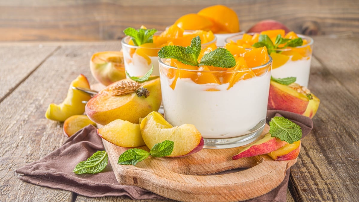 Panna cotta à la pêche