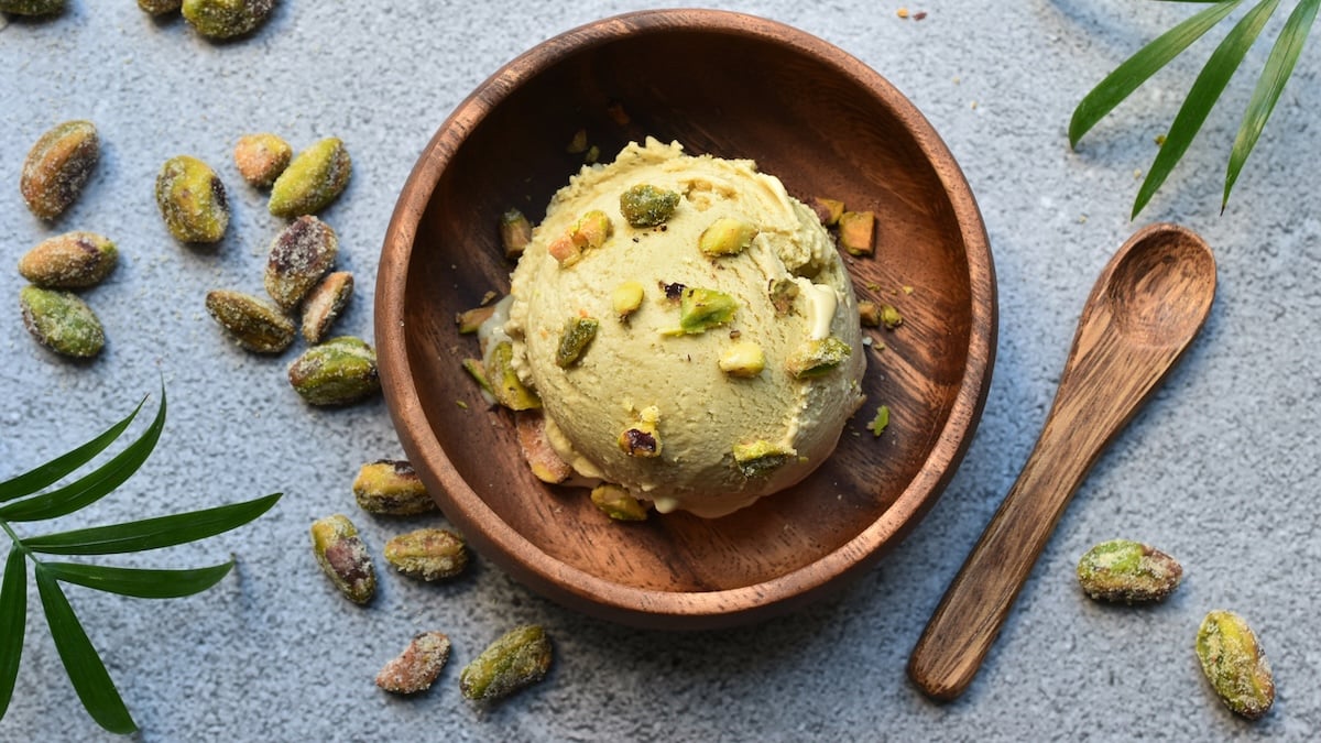 Glace à la pistache sans sorbetière