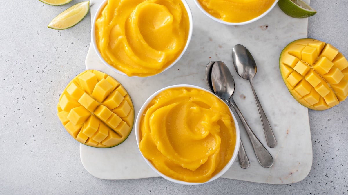 Sorbet à la mangue et noix de coco