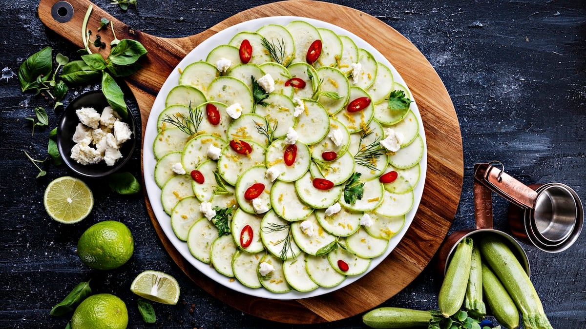 Carpaccio de courgettes au parmesan