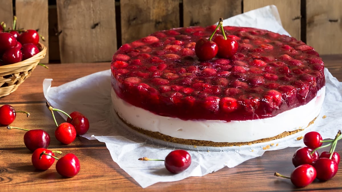 Cheesecake sans cuisson aux cerises