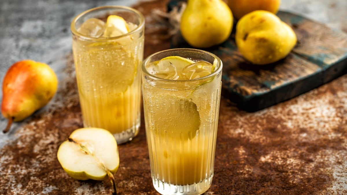 Cocktail gin poire thym