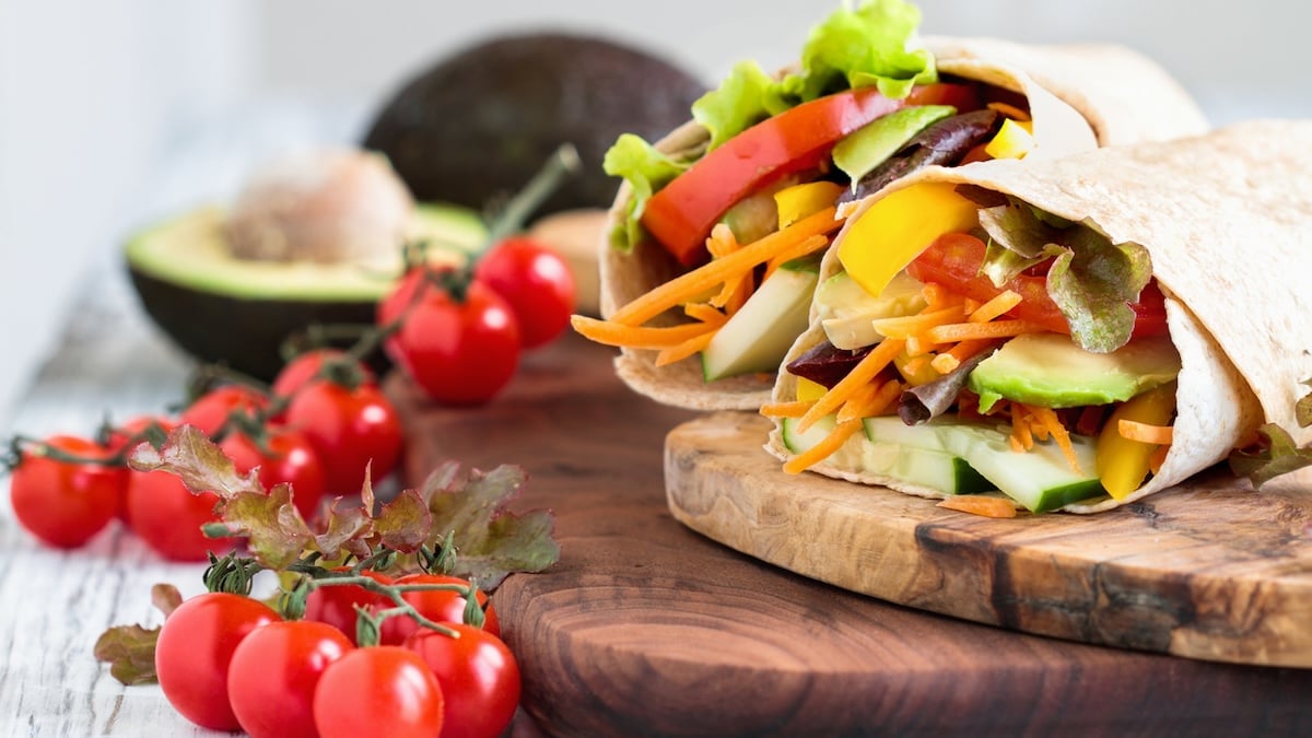 Wraps végétariens au houmous
