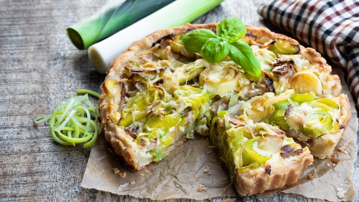 Quiche lorraine revisitée aux poireaux