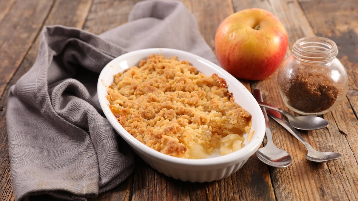Crumble aux pommes et miel express