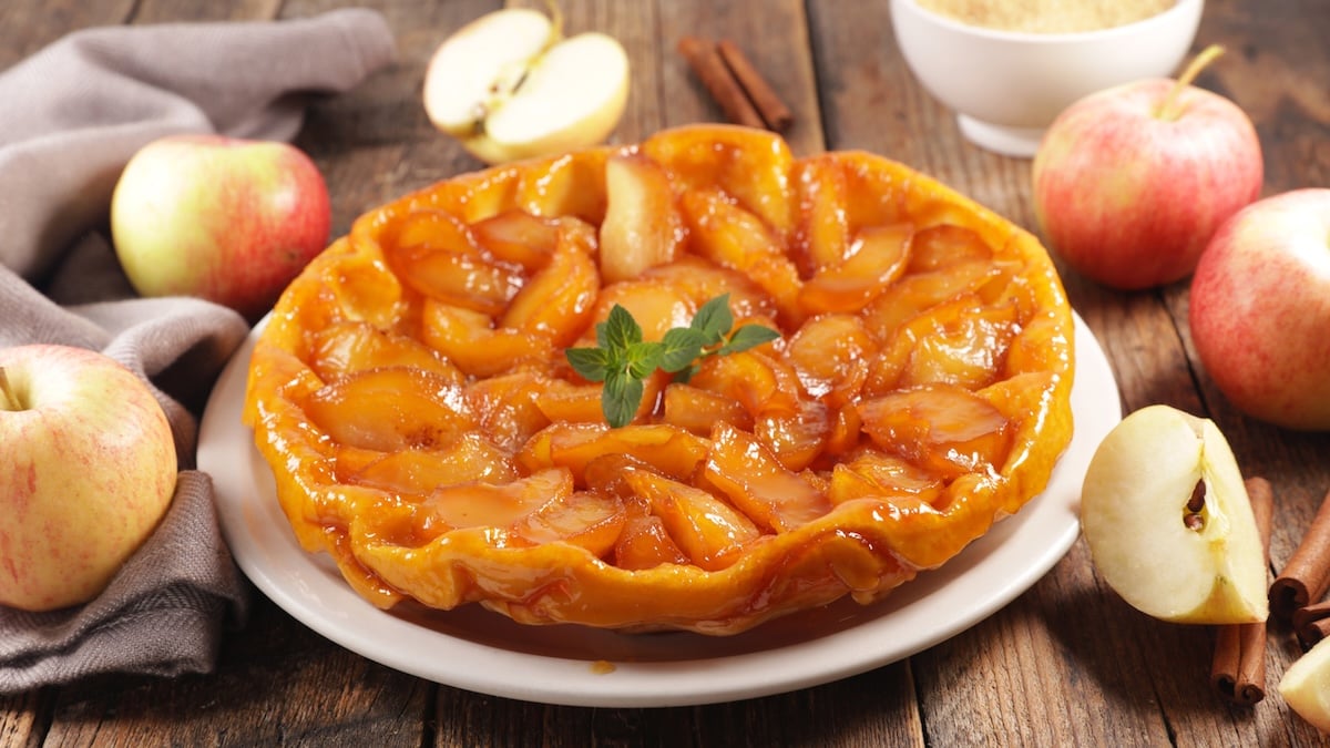 Tarte tatin aux pommes et caramel beurre salé