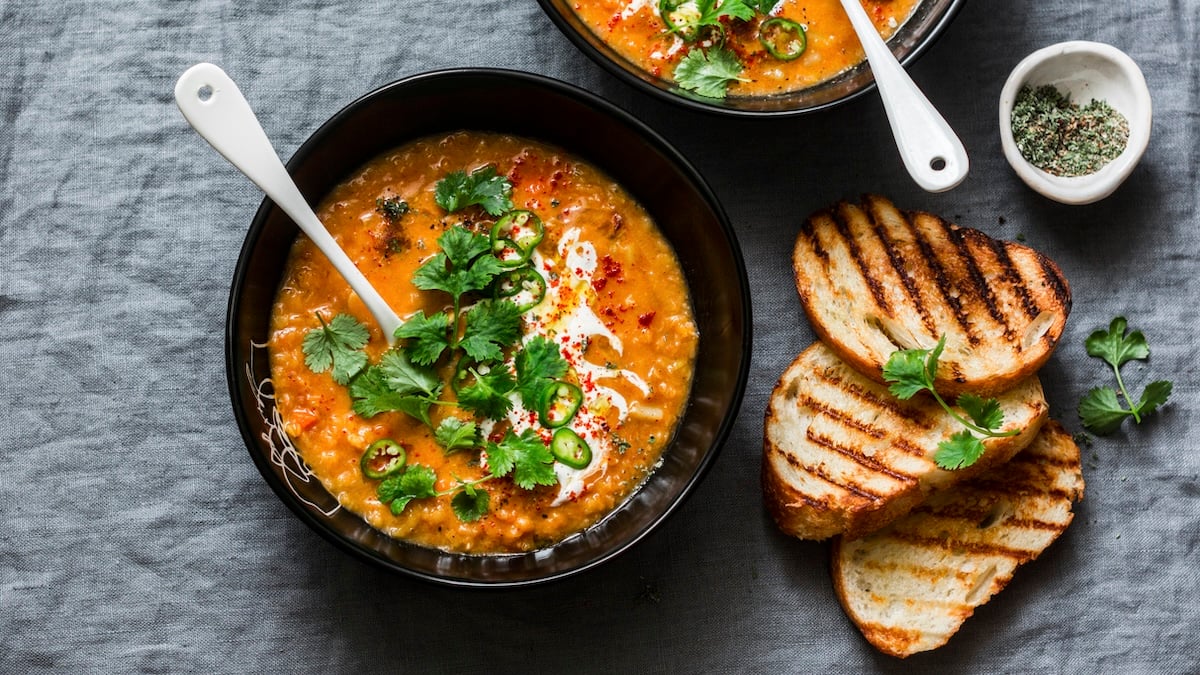 Curry de lentilles corail au lait de coco
