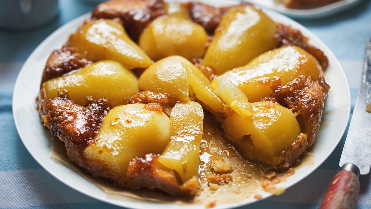 Tarte tatin aux poires et caramel beurre salé