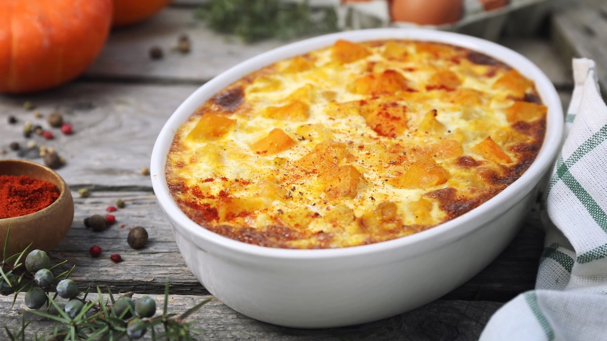 Gratin de butternut au bacon et comté