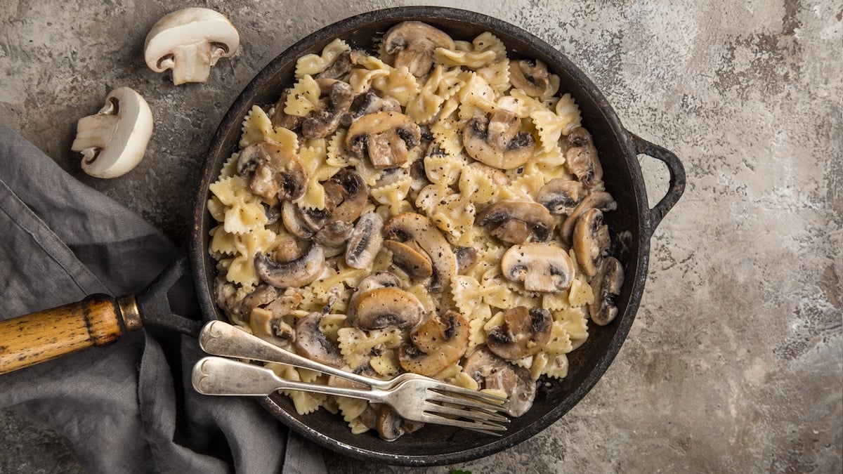 One pot pasta aux champignons et parmesan
