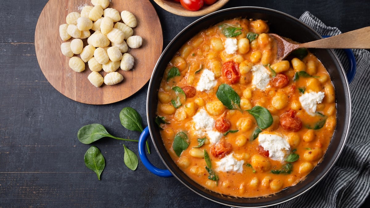 Gratin de gnocchis au potimarron et à la mozzarella fondante