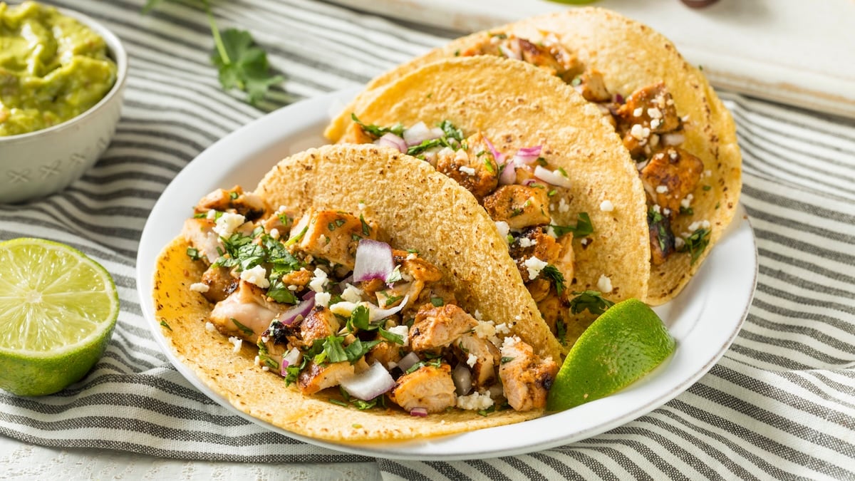 Tacos croustillants au poulet et cheddar