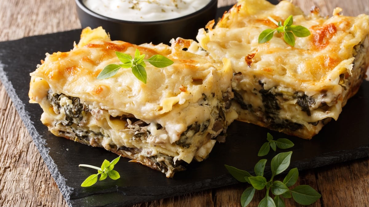 Lasagnes aux champignons et béchamel