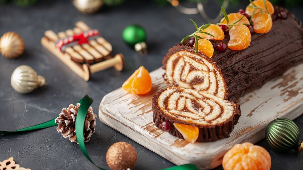 Bûche roulée au chocolat et à l'orange