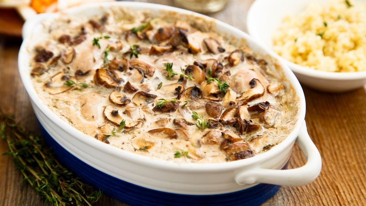 Suprême de poulet sauce champagne et morilles