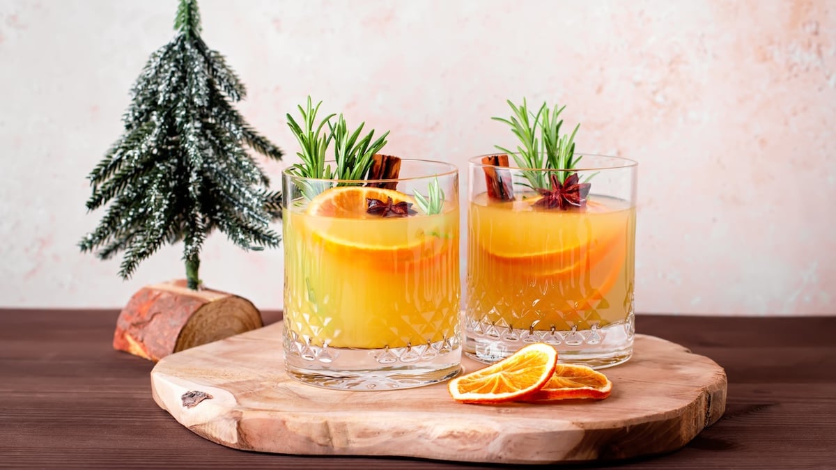 Spritz hivernal à la clémentine et au romarin