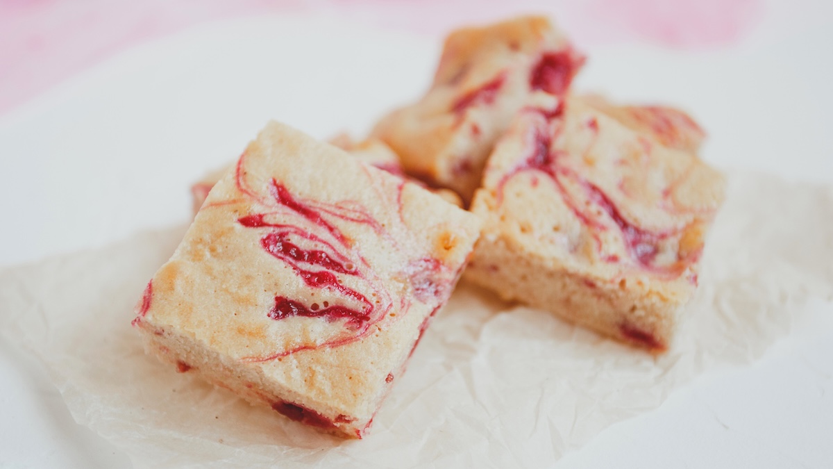 Brownie au chocolat blanc et cranberries