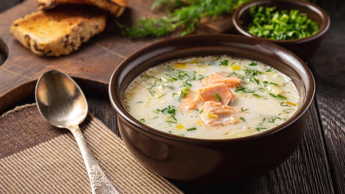 Soupe miso au saumon et champignons