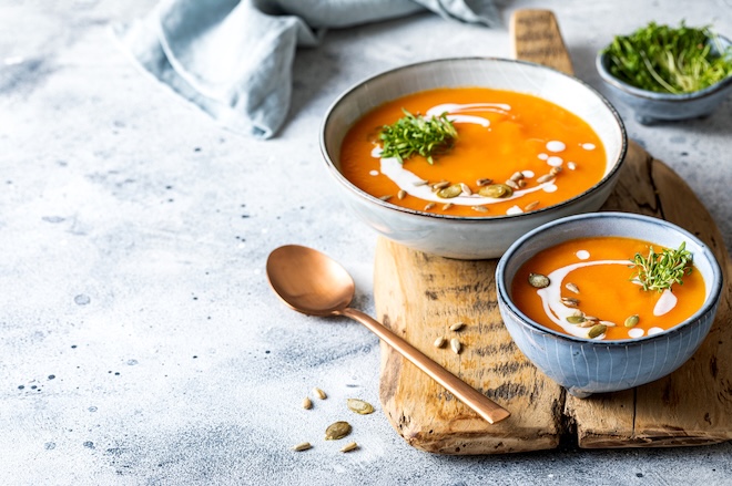 velout&eacute; de carottes au lait de coco