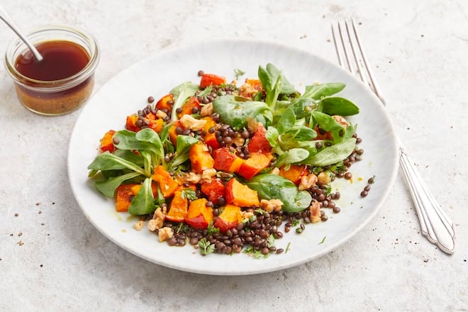salade de lentilles et potiron r&ocirc;ti