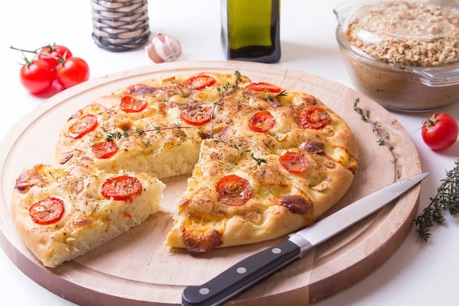 Focaccia aux tomates cerises