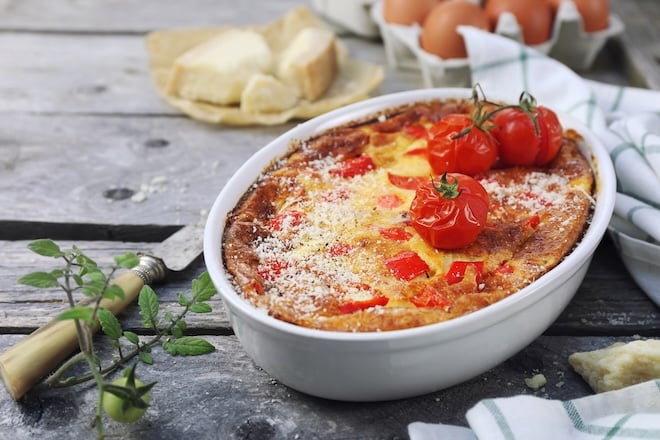 Clafoutis aux l&eacute;gumes d'&eacute;t&eacute;