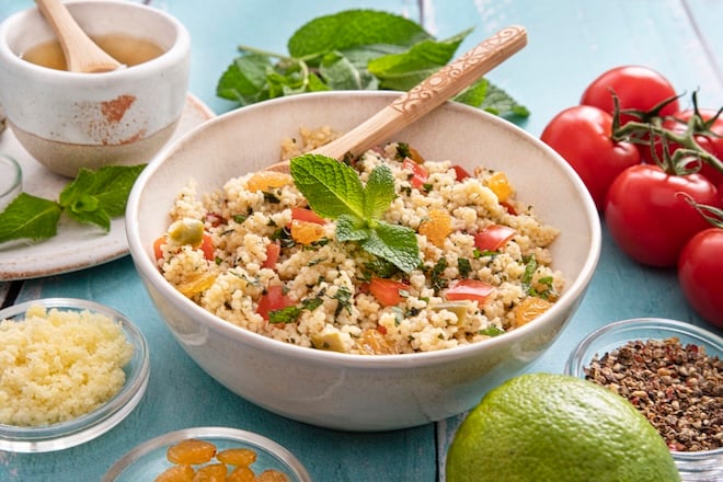 Taboul&eacute; oriental aux raisins secs