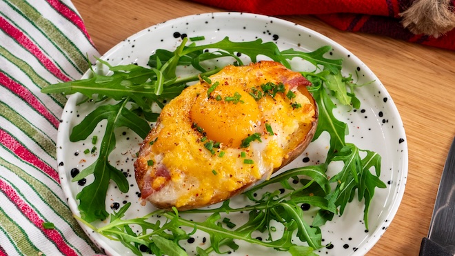 tartine de pomme de terre et oeuf coulant