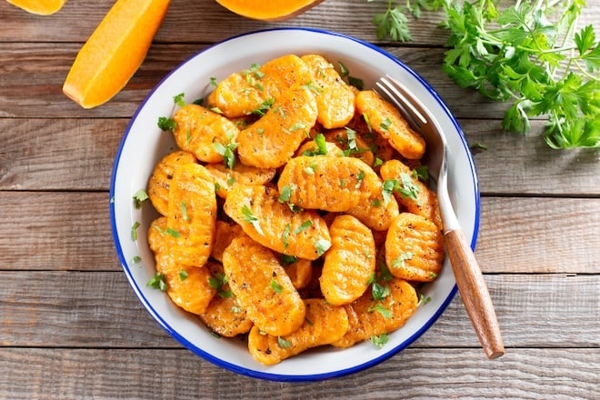 gnocchis oranges &agrave; la patate douce