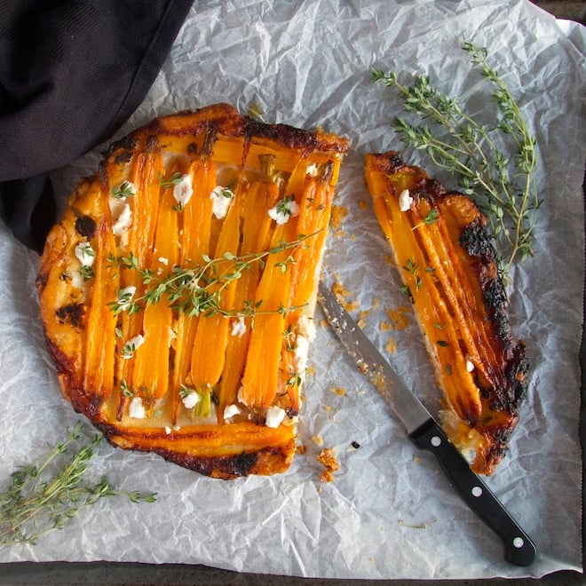 tarte tatin aux carottes et feta