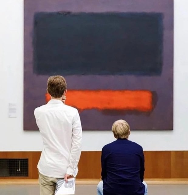 Le tableau Grey, Orange on Maroon, No.8 