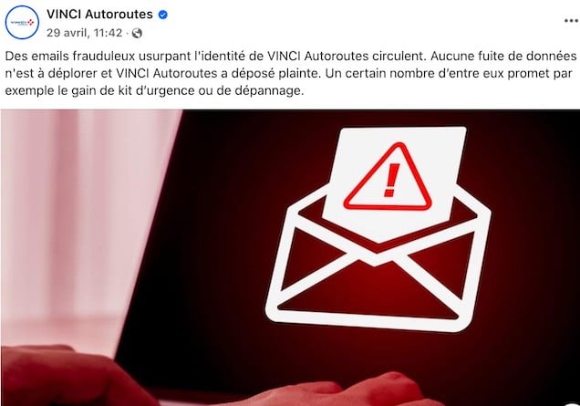 Message VINCI Autoroutes 