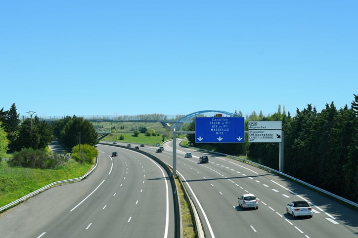 Autoroute A7 au niveau de Châteaurenard, dans le département des Bouches-du-Rhône