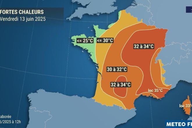 Températures ce 11 juin 2025