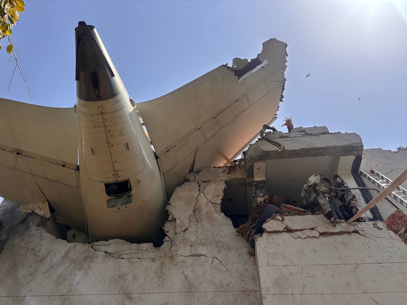 Les décombres de l'avion Air India