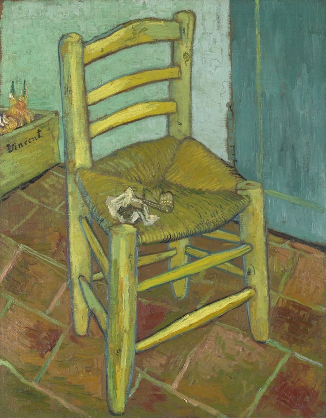 Le tableau “La chaise de Vincent avec sa pipe”